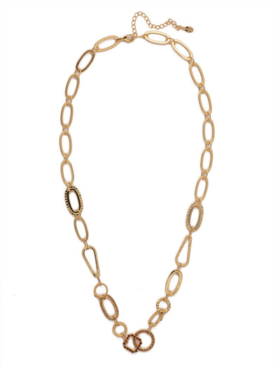 Ramona Long Necklace - NFC1BGRSU - <p>The Ramona Long Necklace features various shapes of rhinestone links, connecting at the base of the neck with an adjustable chain and secured with a lobster claw clasp. From Sorrelli's Raw Sugar collection in our Bright Gold-tone finish.</p>
