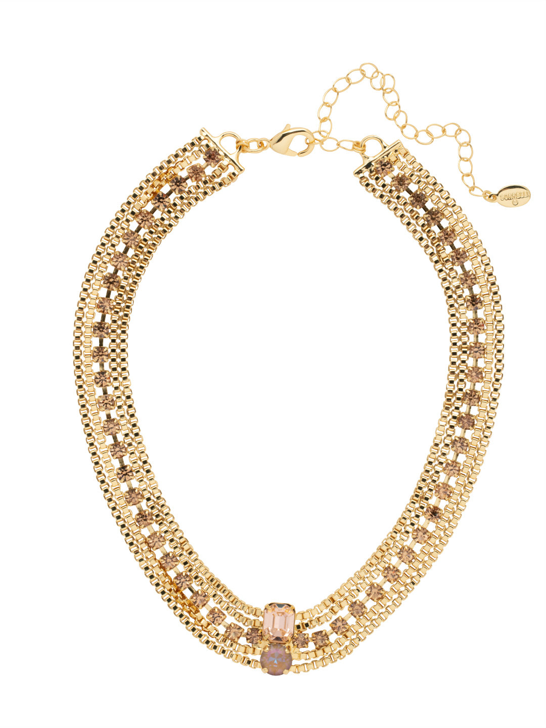 Miriam Tennis Necklace - NFC44BGRSU - <p>Adjustable and secured with a lobster claw clasp, the Miriam Tennis Necklace features box chains and crystals to create a gorgeous stated look. From Sorrelli's Raw Sugar collection in our Bright Gold-tone finish.</p>