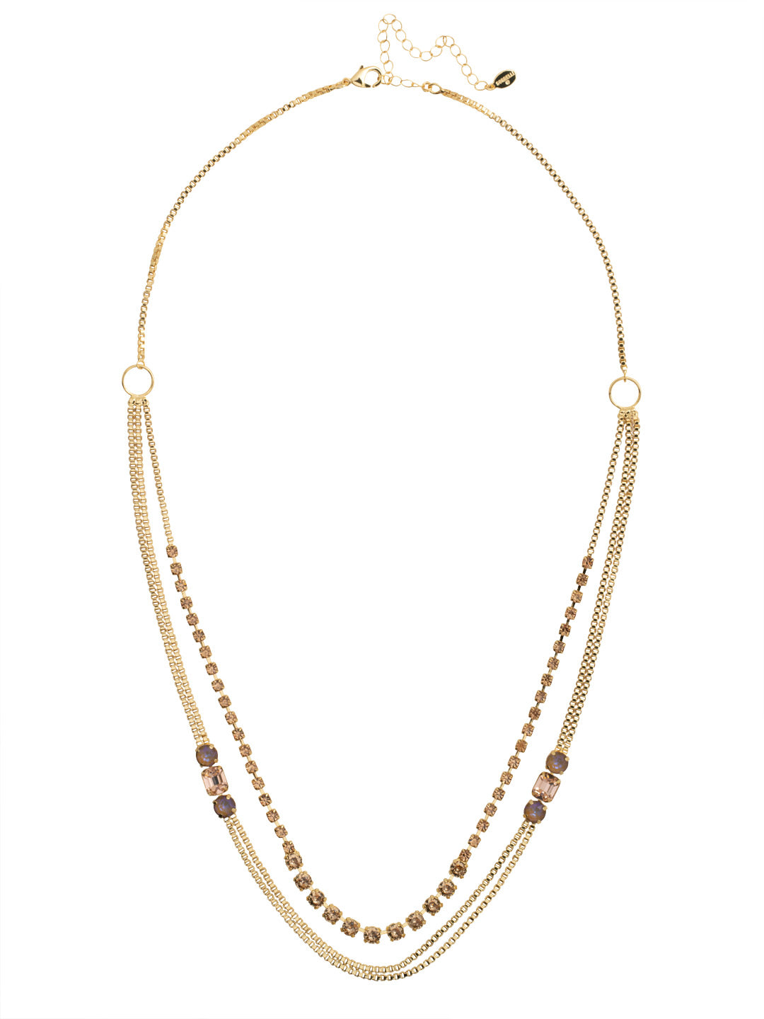 Miriam Layered Long Necklace - NFC4BGRSU - <p>Adjustable and secured with a lobster claw clasp, the Miriam Layered Long Necklace features box chains and crystals to create an effortless layered look. From Sorrelli's Raw Sugar collection in our Bright Gold-tone finish.</p>