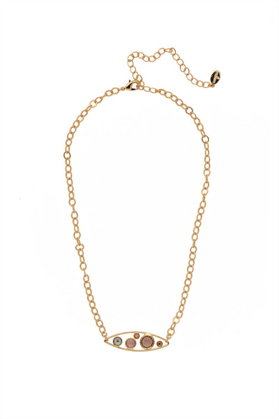 Charlene Single Tennis Necklace - NFC50BGRSU - <p>The Charlene Single Tennis Necklace features delicate crystal channels inside a single metal oblong hoop, sitting at the front of an adjustable chain, secured with a lobster claw clasp. From Sorrelli's Raw Sugar collection in our Bright Gold-tone finish.</p>