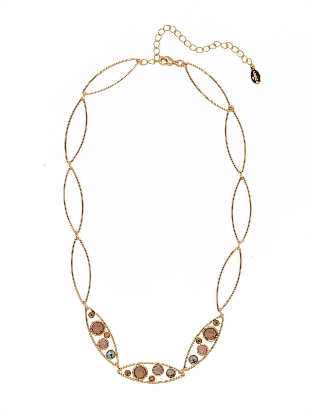 Charlene Triple Tennis Necklace - NFC52BGRSU - <p>The Charlene Triple Tennis Necklace combines oblong metal hoops and delicate crystal channels to create a gorgeous twist on the classic tennis necklace. From Sorrelli's Raw Sugar collection in our Bright Gold-tone finish.</p>
