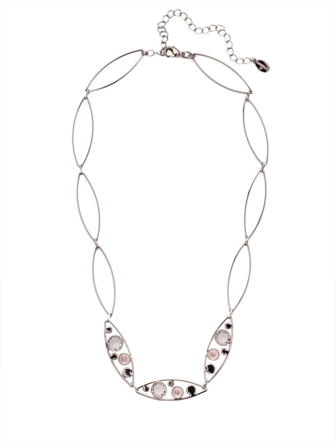 Charlene Triple Tennis Necklace - NFC52PDSNB - <p>The Charlene Triple Tennis Necklace combines oblong metal hoops and delicate crystal channels to create a gorgeous twist on the classic tennis necklace. From Sorrelli's Snow Bunny collection in our Palladium finish.</p>