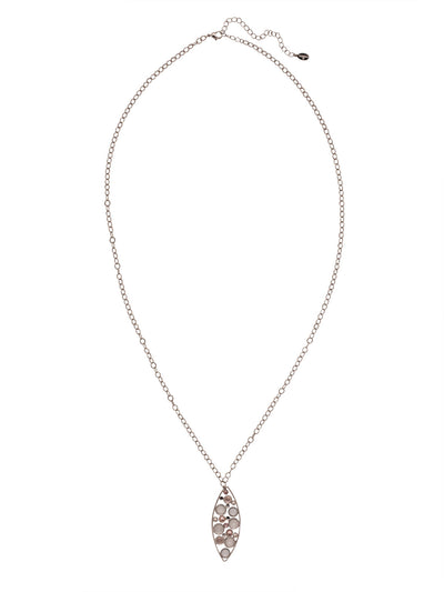 Charlene Pendant Necklace - NFC53PDSNB - <p>The Charlene Pendant Necklace features a single crystal channel filled oblong hoop on an adjustable long chain, secured with a lobster claw clasp. From Sorrelli's Snow Bunny collection in our Palladium finish.</p>