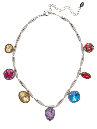 Giselle Statement Necklace - NFC80PDPRI - <p>The Giselle Statement Necklace features a row of assorted halo cut crystals on a tubular style chain, secured with a lobster claw clasp on an adjustable chain. From Sorrelli's Prism collection in our Palladium finish.</p>