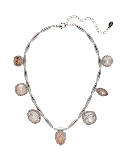 Giselle Statement Necklace - NFC80PDSNB - <p>The Giselle Statement Necklace features a row of assorted halo cut crystals on a tubular style chain, secured with a lobster claw clasp on an adjustable chain. From Sorrelli's Snow Bunny collection in our Palladium finish.</p>