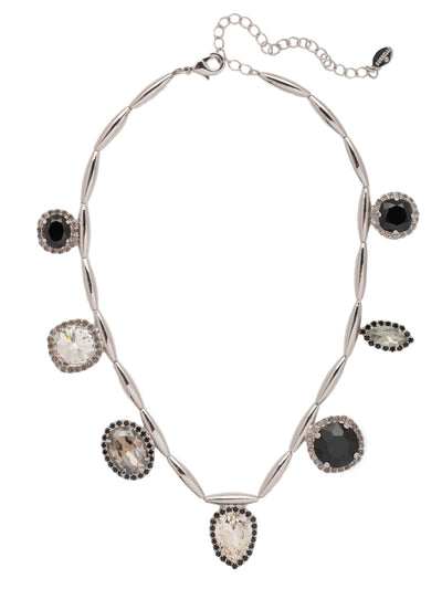Giselle Statement Necklace - NFC80PDSNI - <p>The Giselle Statement Necklace features a row of assorted halo cut crystals on a tubular style chain, secured with a lobster claw clasp on an adjustable chain. From Sorrelli's Starry Night collection in our Palladium finish.</p>