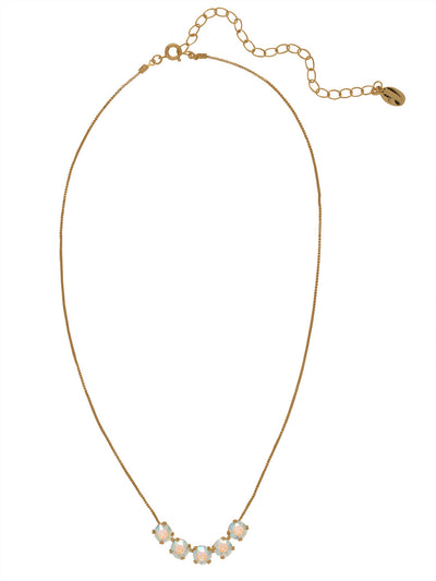 Shaughna Tennis Necklace - NFC84AGCAB - <p>The Shaughna Tennis Necklace features five crystals on a delicate adjustable chain. From Sorrelli's Crystal Aurora Borealis collection in our Antique Gold-tone finish.</p>