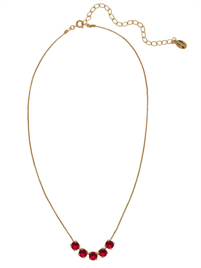 Shaughna Tennis Necklace - NFC84AGSI - <p>The Shaughna Tennis Necklace features five crystals on a delicate adjustable chain. From Sorrelli's Siam collection in our Antique Gold-tone finish.</p>