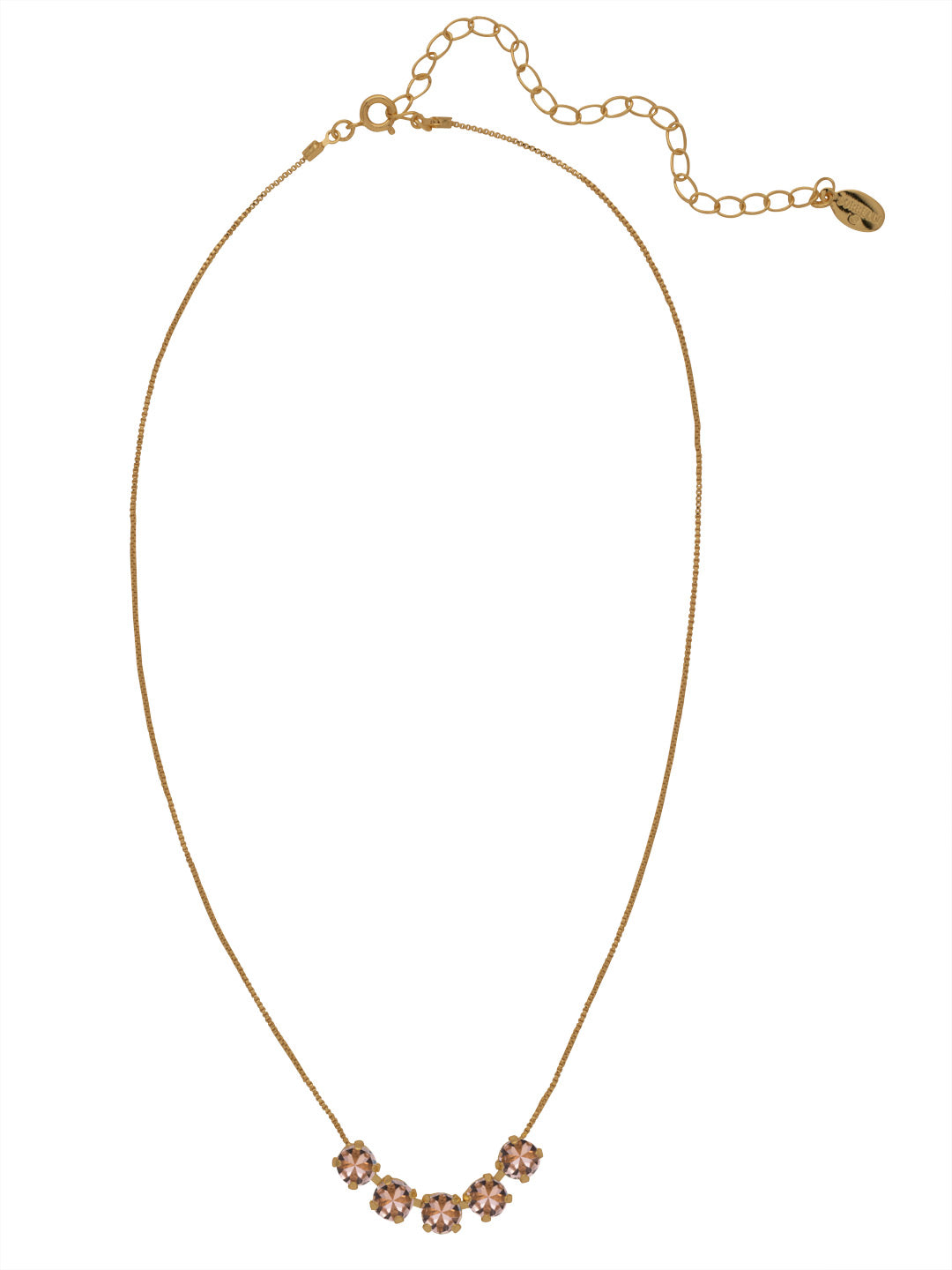 Shaughna Tennis Necklace - NFC84AGVIN - <p>The Shaughna Tennis Necklace features five crystals on a delicate adjustable chain. From Sorrelli's Vintage Rose collection in our Antique Gold-tone finish.</p>