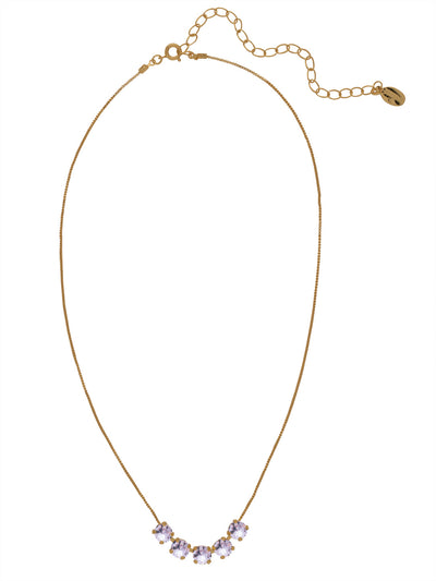 Shaughna Tennis Necklace - NFC84AGVI - <p>The Shaughna Tennis Necklace features five crystals on a delicate adjustable chain. From Sorrelli's Violet collection in our Antique Gold-tone finish.</p>