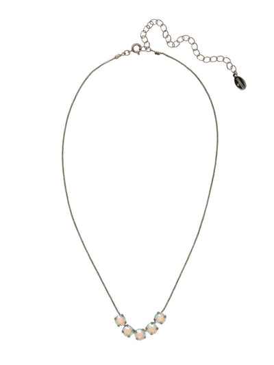 Shaughna Tennis Necklace - NFC84ASCAB - <p>The Shaughna Tennis Necklace features five crystals on a delicate adjustable chain. From Sorrelli's Crystal Aurora Borealis collection in our Antique Silver-tone finish.</p>