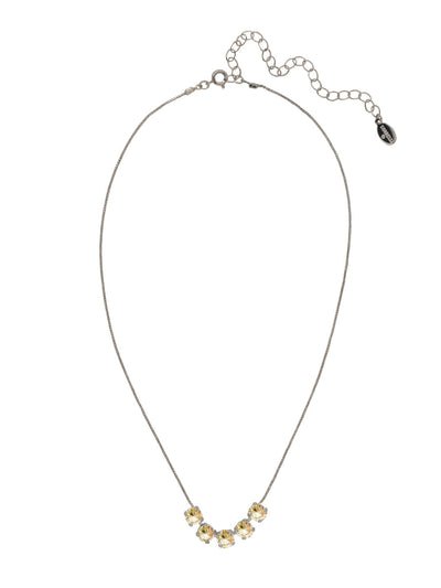 Shaughna Tennis Necklace - NFC84ASCCH - <p>The Shaughna Tennis Necklace features five crystals on a delicate adjustable chain. From Sorrelli's Crystal Champagne collection in our Antique Silver-tone finish.</p>