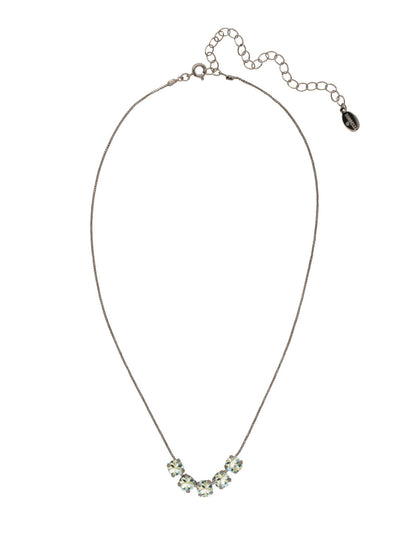 Shaughna Tennis Necklace - NFC84ASLAQ - <p>The Shaughna Tennis Necklace features five crystals on a delicate adjustable chain. From Sorrelli's Light Aqua collection in our Antique Silver-tone finish.</p>