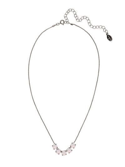 Shaughna Tennis Necklace - NFC84ASROW - <p>The Shaughna Tennis Necklace features five crystals on a delicate adjustable chain. From Sorrelli's Rose Water collection in our Antique Silver-tone finish.</p>