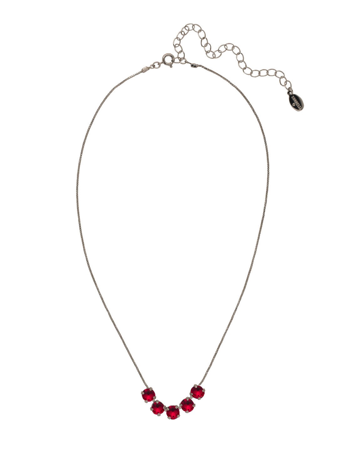 Shaughna Tennis Necklace - NFC84ASSI - <p>The Shaughna Tennis Necklace features five crystals on a delicate adjustable chain. From Sorrelli's Siam collection in our Antique Silver-tone finish.</p>