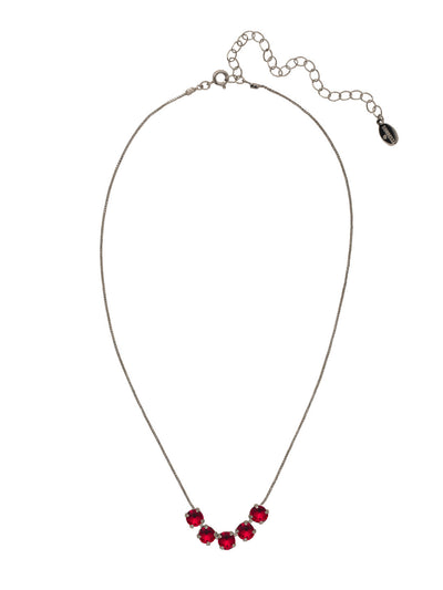 Shaughna Tennis Necklace - NFC84ASSI - <p>The Shaughna Tennis Necklace features five crystals on a delicate adjustable chain. From Sorrelli's Siam collection in our Antique Silver-tone finish.</p>