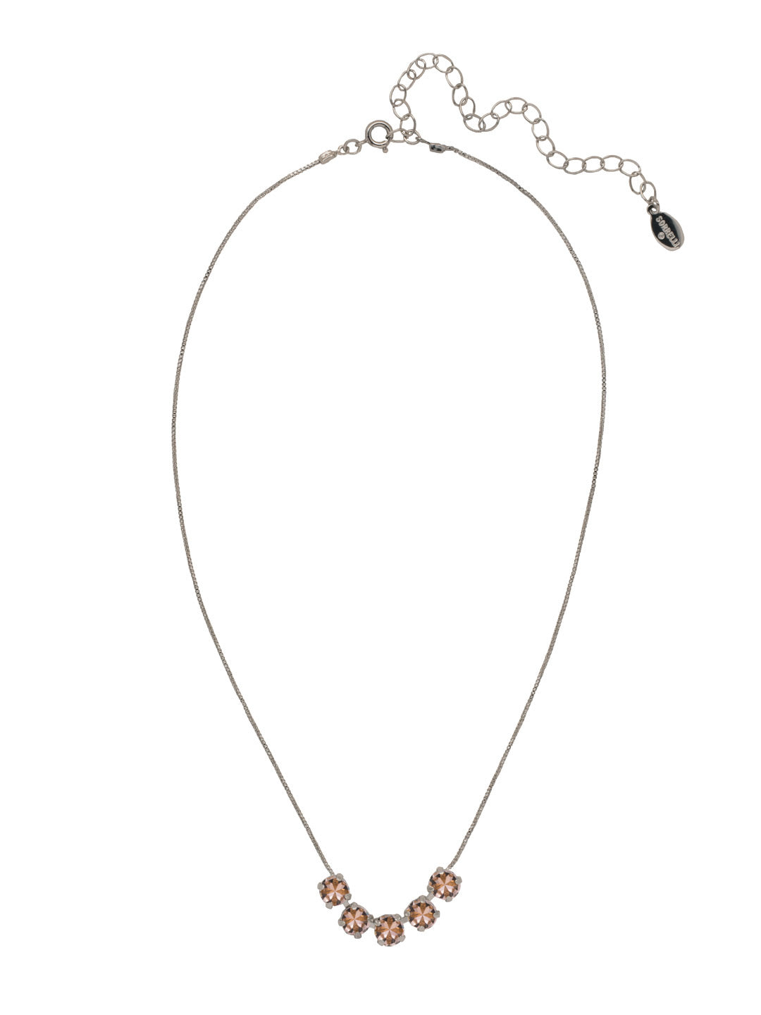 Shaughna Tennis Necklace - NFC84ASVIN - <p>The Shaughna Tennis Necklace features five crystals on a delicate adjustable chain. From Sorrelli's Vintage Rose collection in our Antique Silver-tone finish.</p>