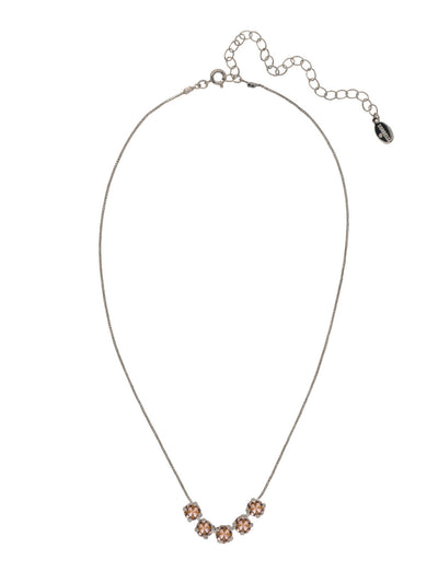 Shaughna Tennis Necklace - NFC84ASVIN - <p>The Shaughna Tennis Necklace features five crystals on a delicate adjustable chain. From Sorrelli's Vintage Rose collection in our Antique Silver-tone finish.</p>