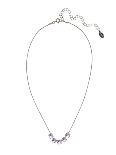 Shaughna Tennis Necklace - NFC84ASVI - <p>The Shaughna Tennis Necklace features five crystals on a delicate adjustable chain. From Sorrelli's Violet collection in our Antique Silver-tone finish.</p>