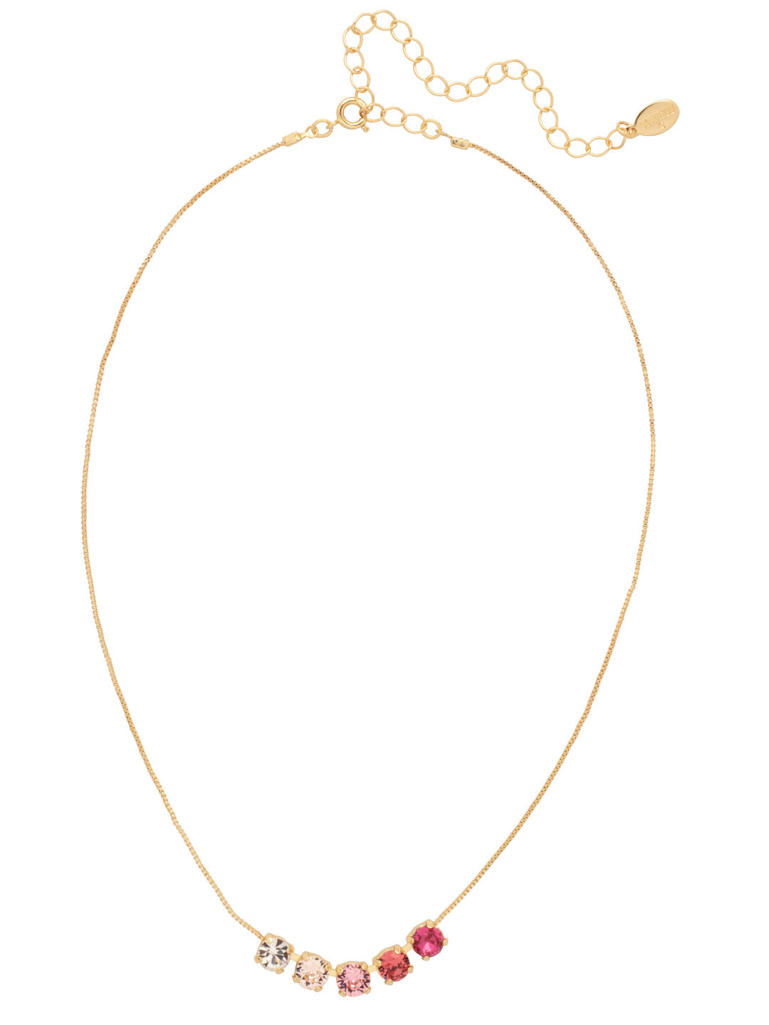 Shaughna Tennis Necklace - NFC84BGBFL - <p>The Shaughna Tennis Necklace features five crystals on a delicate adjustable chain. (16-20 inches) From Sorrelli's Big Flirt collection in our Bright Gold-tone finish.</p>