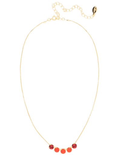 Shaughna Tennis Necklace - NFC84BGFIS - <p>The Shaughna Tennis Necklace features five crystals on a delicate adjustable chain. From Sorrelli's Fireside collection in our Bright Gold-tone finish.</p>