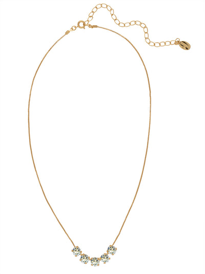 Shaughna Tennis Necklace - NFC84BGLAQ - <p>The Shaughna Tennis Necklace features five crystals on a delicate adjustable chain. From Sorrelli's Light Aqua collection in our Bright Gold-tone finish.</p>