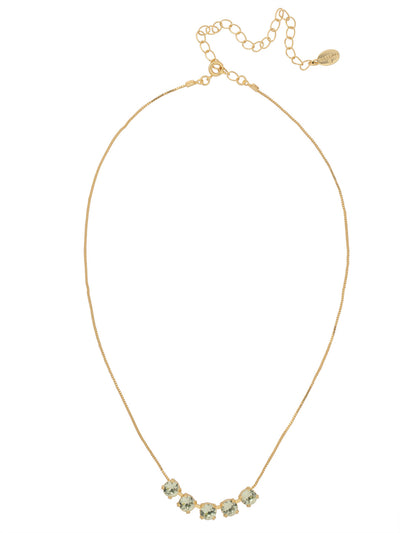 Shaughna Tennis Necklace - NFC84BGMIN - <p>The Shaughna Tennis Necklace features five crystals on a delicate adjustable chain. From Sorrelli's Mint collection in our Bright Gold-tone finish.</p>