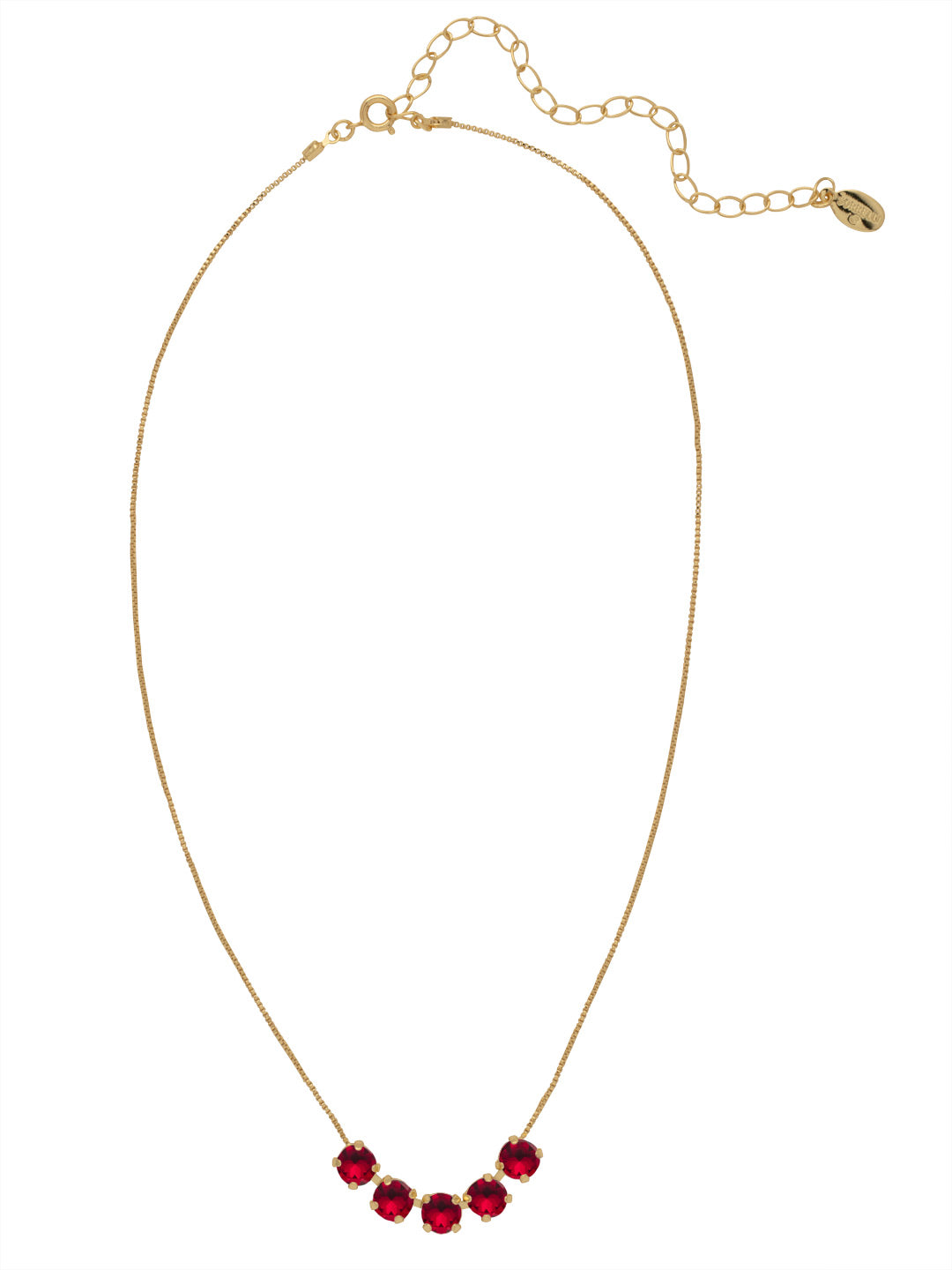 Shaughna Tennis Necklace - NFC84BGSI - <p>The Shaughna Tennis Necklace features five crystals on a delicate adjustable chain. (16-20 inches) From Sorrelli's Siam collection in our Bright Gold-tone finish.</p>