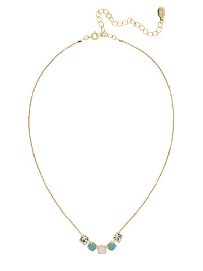 Shaughna Tennis Necklace - NFC84BGSTO - <p>The Shaughna Tennis Necklace features five crystals on a delicate adjustable chain. From Sorrelli's Santorini collection in our Bright Gold-tone finish.</p>