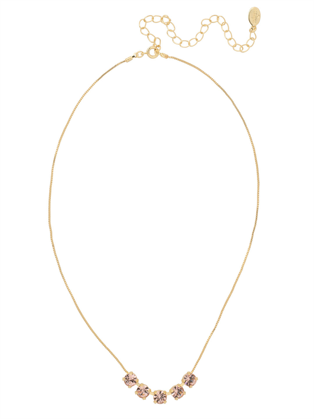 Shaughna Tennis Necklace - NFC84BGVIN - <p>The Shaughna Tennis Necklace features five crystals on a delicate adjustable chain. From Sorrelli's Vintage Rose collection in our Bright Gold-tone finish.</p>