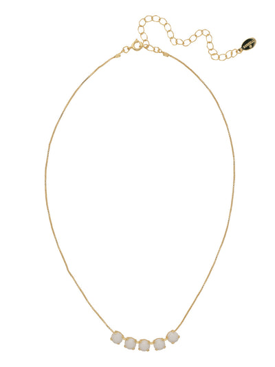 Shaughna Tennis Necklace - NFC84BGWA - <p>The Shaughna Tennis Necklace features five crystals on a delicate adjustable chain. (16-20 inches) From Sorrelli's White Alabaster collection in our Bright Gold-tone finish.</p>