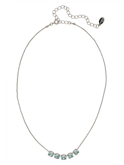 Shaughna Tennis Necklace - NFC84PDAQU - <p>The Shaughna Tennis Necklace features five crystals on a delicate adjustable chain. From Sorrelli's Aquamarine collection in our Palladium finish.</p>