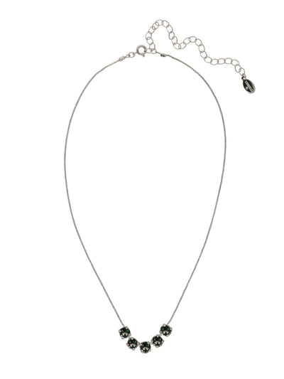 Shaughna Tennis Necklace - NFC84PDBD - <p>The Shaughna Tennis Necklace features five crystals on a delicate adjustable chain. From Sorrelli's Black Diamond collection in our Palladium finish.</p>