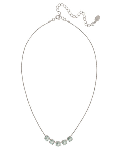 Shaughna Tennis Necklace - NFC84PDLAQ - <p>The Shaughna Tennis Necklace features five crystals on a delicate adjustable chain. From Sorrelli's Light Aqua collection in our Palladium finish.</p>