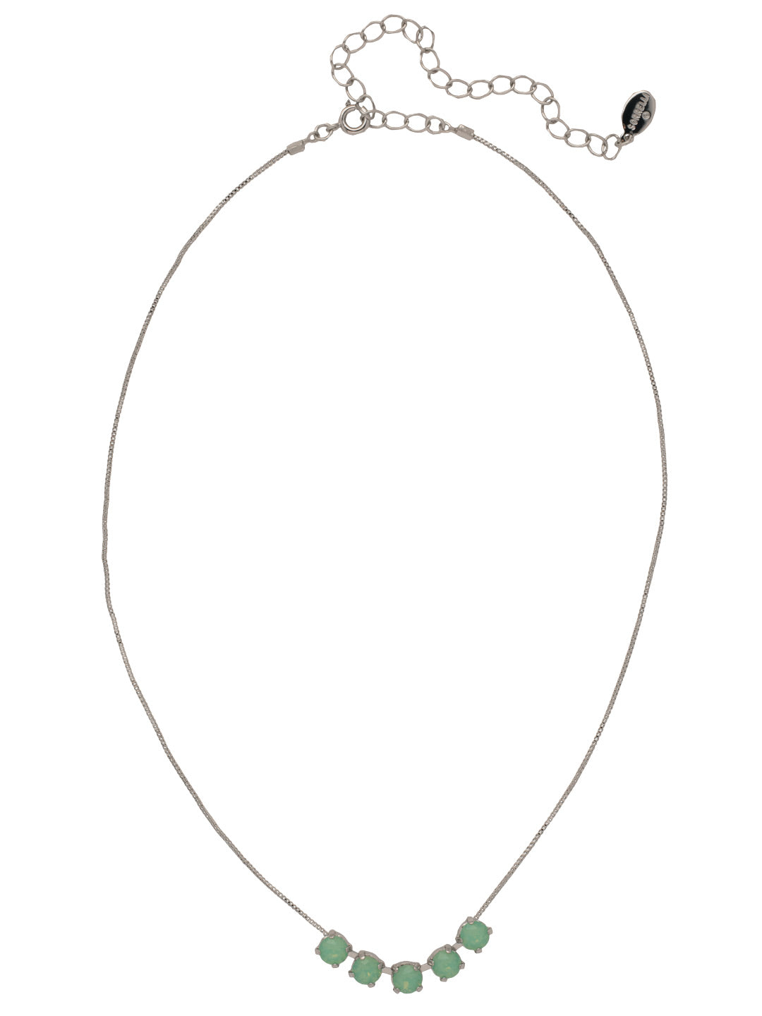 Shaughna Tennis Necklace - NFC84PDPAC - <p>The Shaughna Tennis Necklace features five crystals on a delicate adjustable chain. (16-20 inches) From Sorrelli's Pacific Opal collection in our Palladium finish.</p>