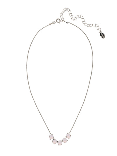 Shaughna Tennis Necklace - NFC84PDROW - <p>The Shaughna Tennis Necklace features five crystals on a delicate adjustable chain. From Sorrelli's Rose Water collection in our Palladium finish.</p>