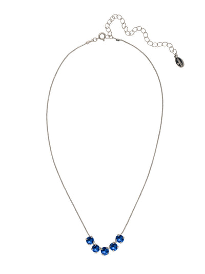 Shaughna Tennis Necklace - NFC84PDSAP - <p>The Shaughna Tennis Necklace features five crystals on a delicate adjustable chain. From Sorrelli's Sapphire collection in our Palladium finish.</p>