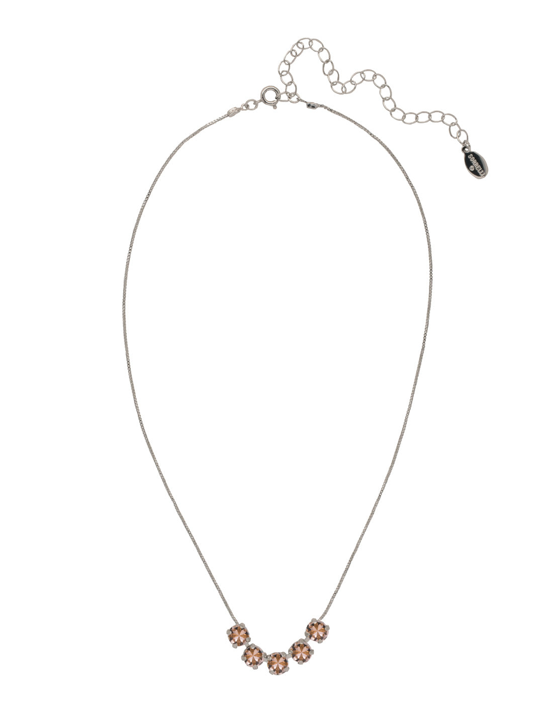 Shaughna Tennis Necklace - NFC84PDVIN - <p>The Shaughna Tennis Necklace features five crystals on a delicate adjustable chain. (16-20 inches) From Sorrelli's Vintage Rose collection in our Palladium finish.</p>
