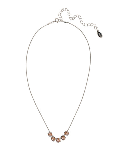 Shaughna Tennis Necklace - NFC84PDVIN - <p>The Shaughna Tennis Necklace features five crystals on a delicate adjustable chain. (16-20 inches) From Sorrelli's Vintage Rose collection in our Palladium finish.</p>