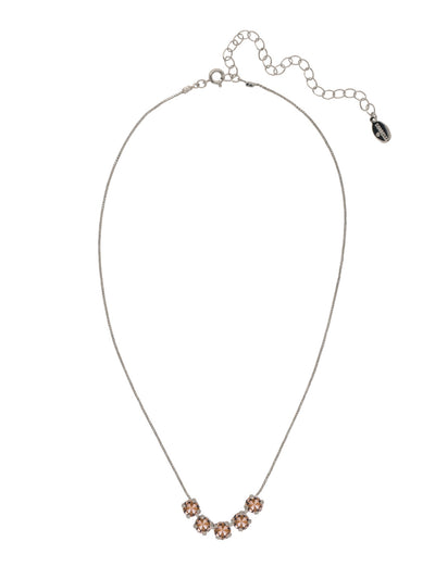 Shaughna Tennis Necklace - NFC84PDVIN - <p>The Shaughna Tennis Necklace features five crystals on a delicate adjustable chain. From Sorrelli's Vintage Rose collection in our Palladium finish.</p>