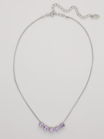 Shaughna Tennis Necklace - NFC84PDVI - <p>The Shaughna Tennis Necklace features five crystals on a delicate adjustable chain. From Sorrelli's Violet collection in our Palladium finish.</p>