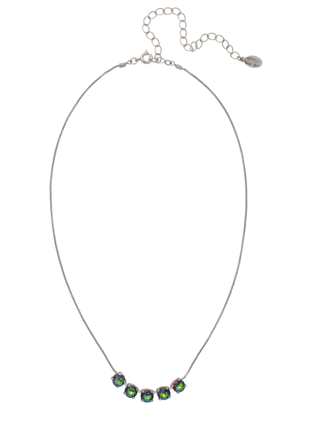 Shaughna Tennis Necklace - NFC84PDVO - <p>The Shaughna Tennis Necklace features five crystals on a delicate adjustable chain. From Sorrelli's Volcano collection in our Palladium finish.</p>