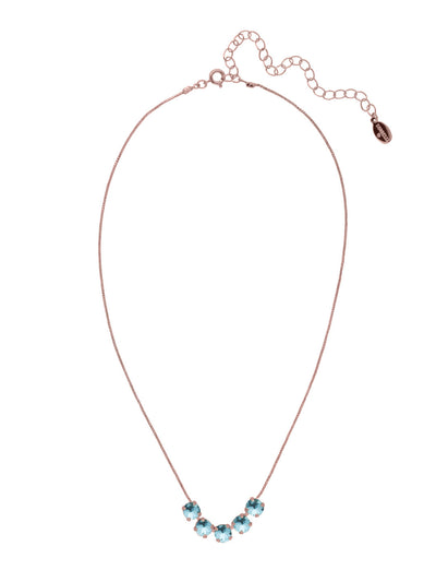 Shaughna Tennis Necklace - NFC84RGAQU - <p>The Shaughna Tennis Necklace features five crystals on a delicate adjustable chain. From Sorrelli's Aquamarine collection in our Rose Gold-tone finish.</p>