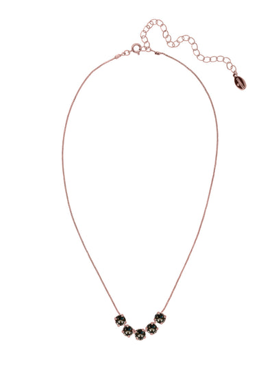 Shaughna Tennis Necklace - NFC84RGBD - <p>The Shaughna Tennis Necklace features five crystals on a delicate adjustable chain. From Sorrelli's Black Diamond collection in our Rose Gold-tone finish.</p>