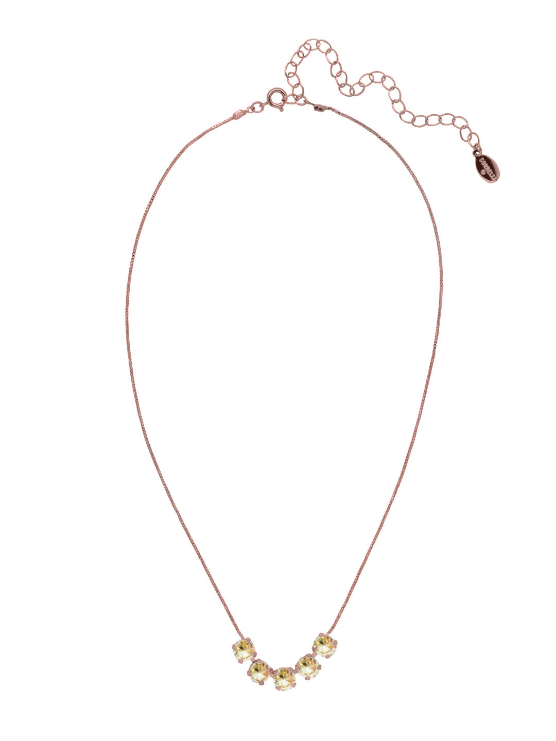 Shaughna Tennis Necklace - NFC84RGCCH - <p>The Shaughna Tennis Necklace features five crystals on a delicate adjustable chain. From Sorrelli's Crystal Champagne collection in our Rose Gold-tone finish.</p>