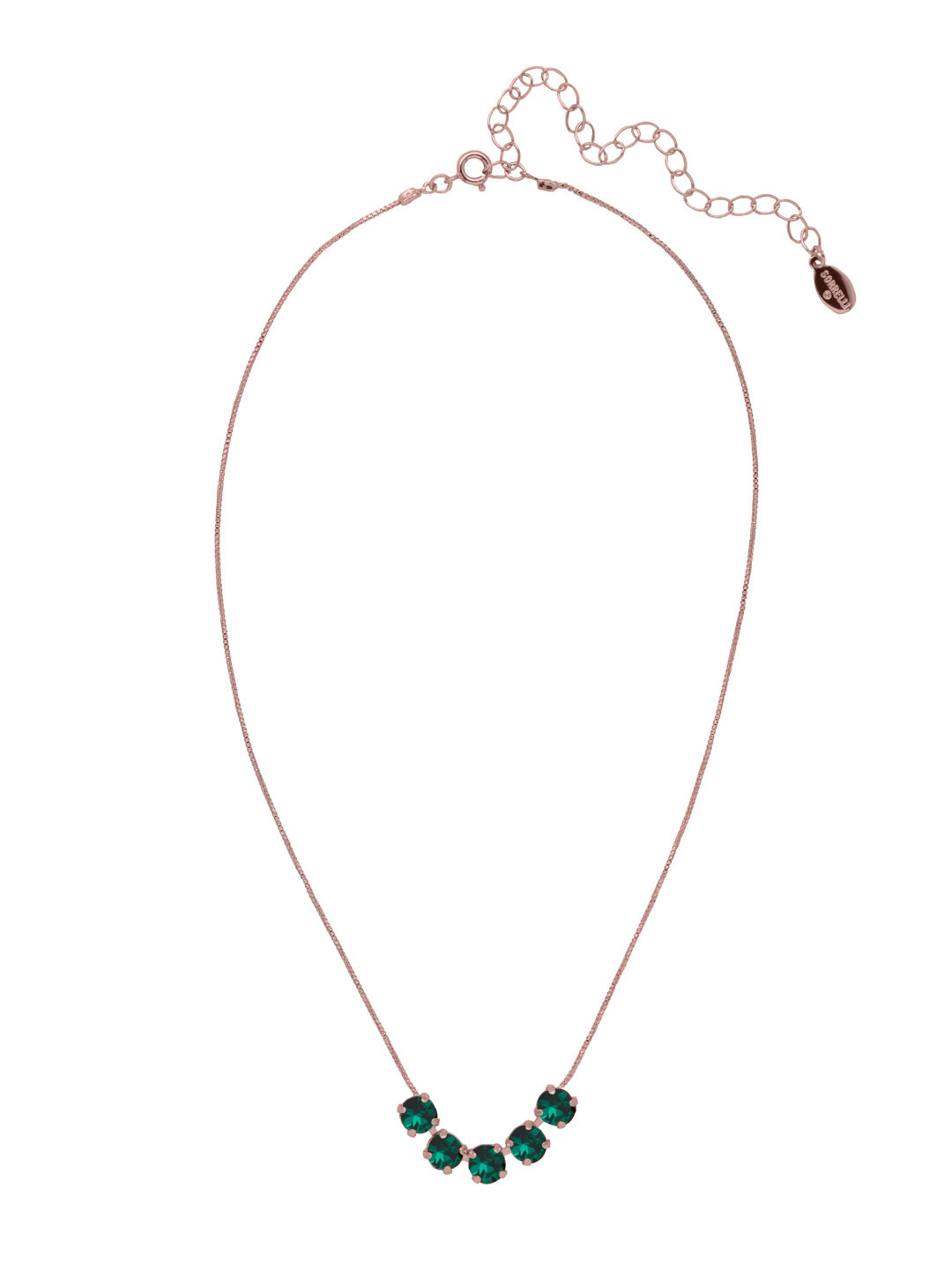 Shaughna Tennis Necklace - NFC84RGEME - <p>The Shaughna Tennis Necklace features five crystals on a delicate adjustable chain. From Sorrelli's Emerald collection in our Rose Gold-tone finish.</p>