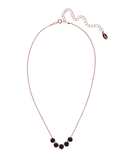 Shaughna Tennis Necklace - NFC84RGJET - <p>The Shaughna Tennis Necklace features five crystals on a delicate adjustable chain. From Sorrelli's Jet collection in our Rose Gold-tone finish.</p>