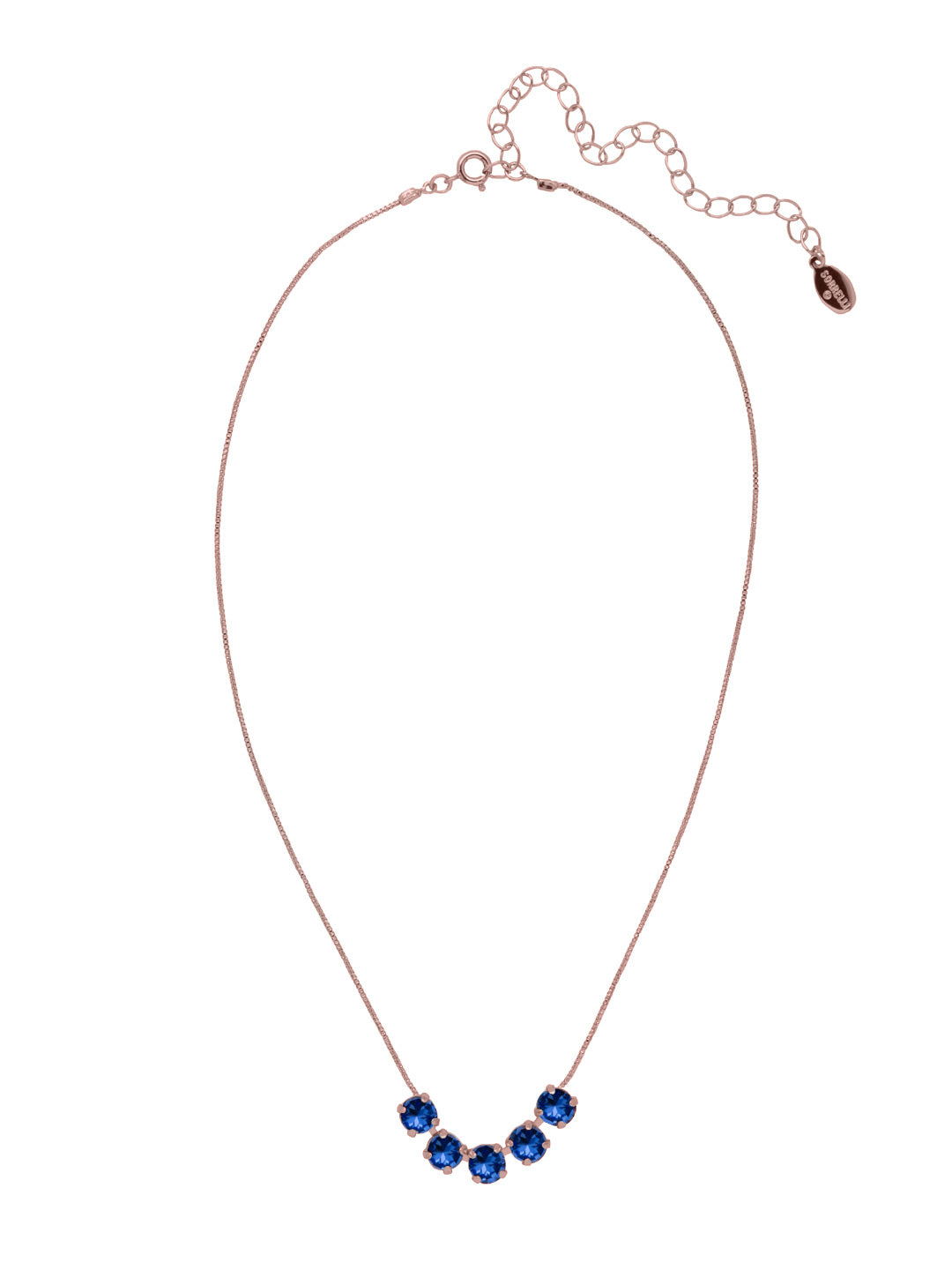 Shaughna Tennis Necklace - NFC84RGSAP - <p>The Shaughna Tennis Necklace features five crystals on a delicate adjustable chain. From Sorrelli's Sapphire collection in our Rose Gold-tone finish.</p>