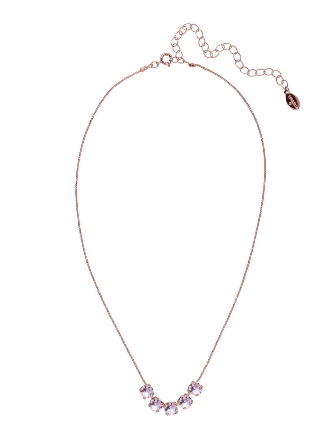 Shaughna Tennis Necklace - NFC84RGVI - <p>The Shaughna Tennis Necklace features five crystals on a delicate adjustable chain. (16-20 inches) From Sorrelli's Violet collection in our Rose Gold-tone finish.</p>