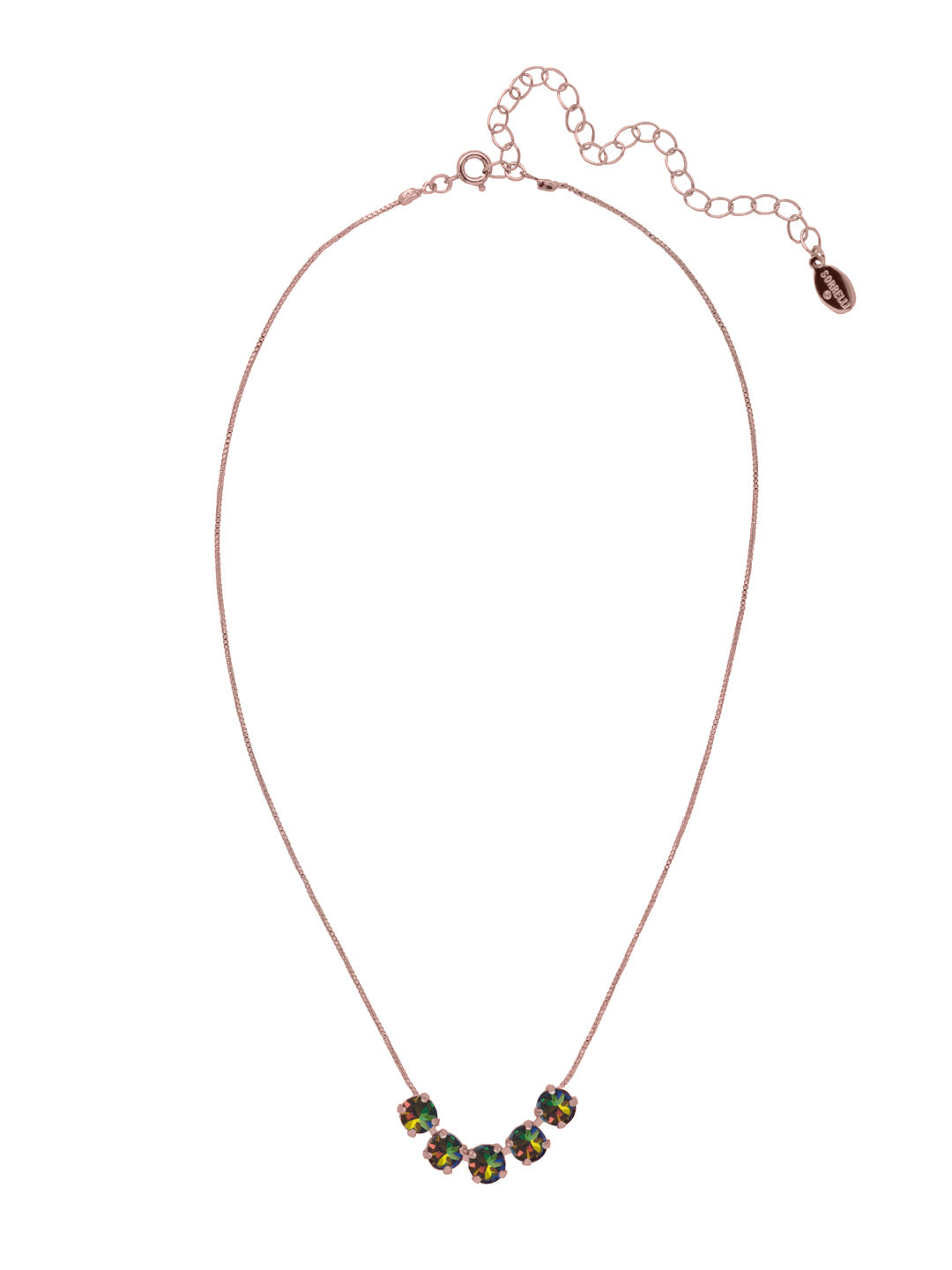 Shaughna Tennis Necklace - NFC84RGVO - <p>The Shaughna Tennis Necklace features five crystals on a delicate adjustable chain. From Sorrelli's Volcano collection in our Rose Gold-tone finish.</p>